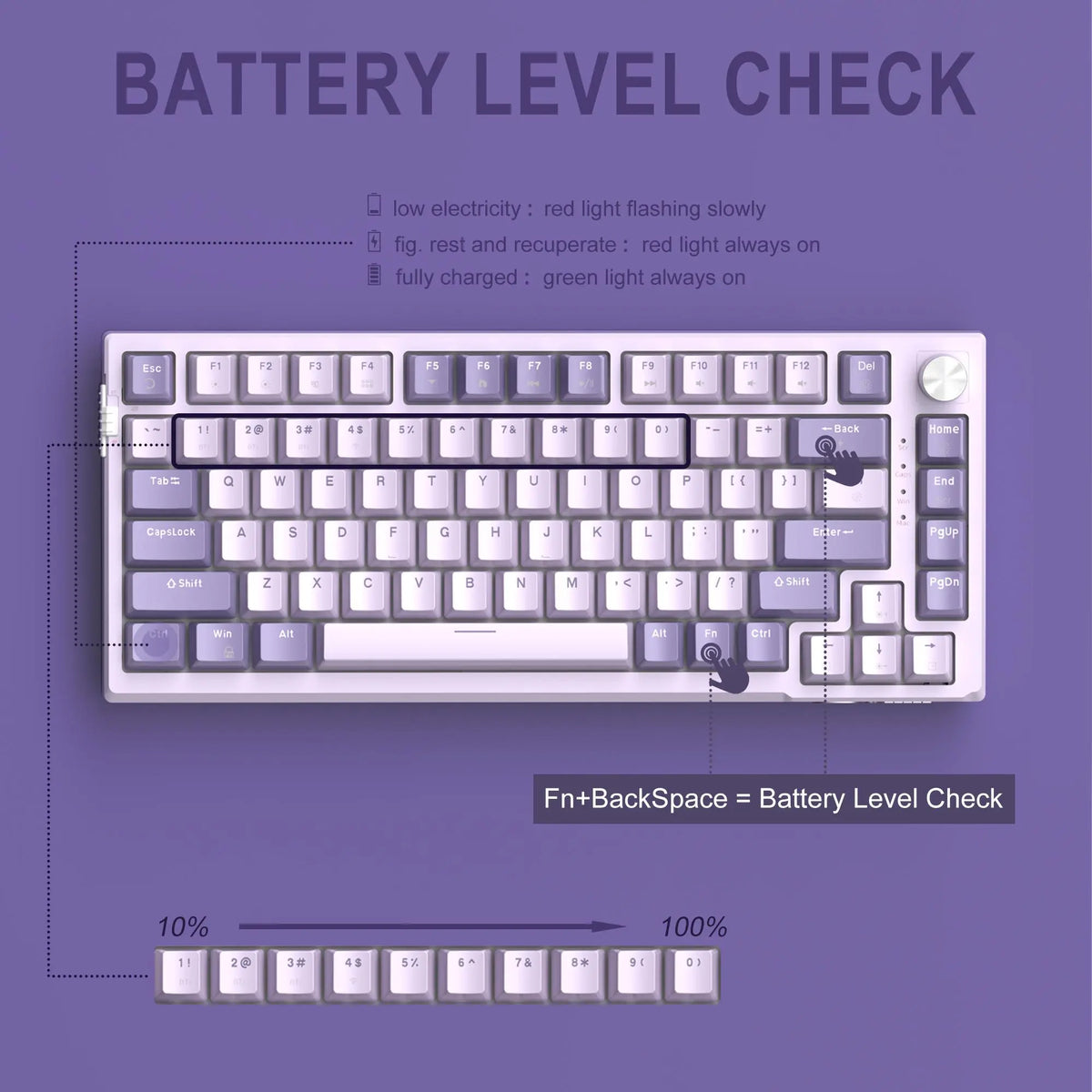 Magegee SKY81 75% Mechanical Gaming Keyboard - Gasket Hot Swappable Wired, 5-Layer Sound Dampening, Knob Control, RGB Backlit, NKRO, Win/Mac Compatible Creamy Keyboard