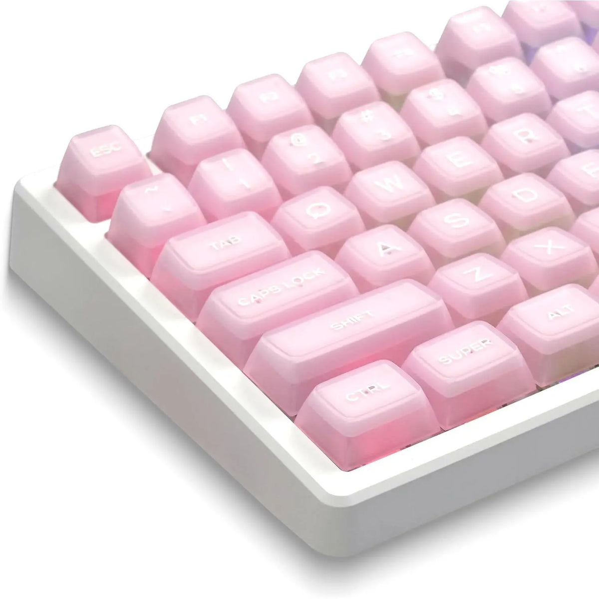 XVX White Jade Double Shot PBT Keycap Set - 132 MDA Profile Compatible with 60%/65%/75%/TKL/96% Layout Cherry MX Switch Mechanical Keyboards