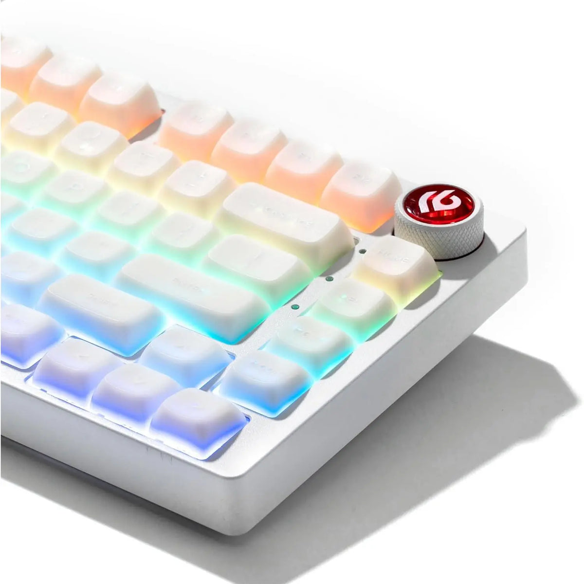 XVX White Jade Double Shot PBT Keycap Set - 132 MDA Profile Compatible with 60%/65%/75%/TKL/96% Layout Cherry MX Switch Mechanical Keyboards