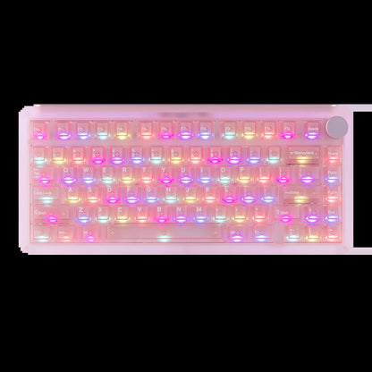 Kiiboom Phantom81 V4 Acrylic Semi-Translucent Mechanical Keyboard - 75% 3-Way Wireless Gaming Keyboard with Creamy Gasket, 8000Mah Battery, RGB Backlit Keys, Luminous Shine-Through, Hot Swap, NKRO, Stainless Steel, 2.4G, 1.5Kg, Pc/Win/Mac Support