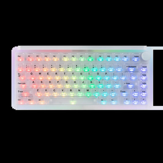 Kiiboom Phantom81 V4 Acrylic Semi-Translucent Mechanical Keyboard - 75% 3-Way Wireless Gaming Keyboard with Creamy Gasket, 8000Mah Battery, RGB Backlit Keys, Luminous Shine-Through, Hot Swap, NKRO, Stainless Steel, 2.4G, 1.5Kg, Pc/Win/Mac Support