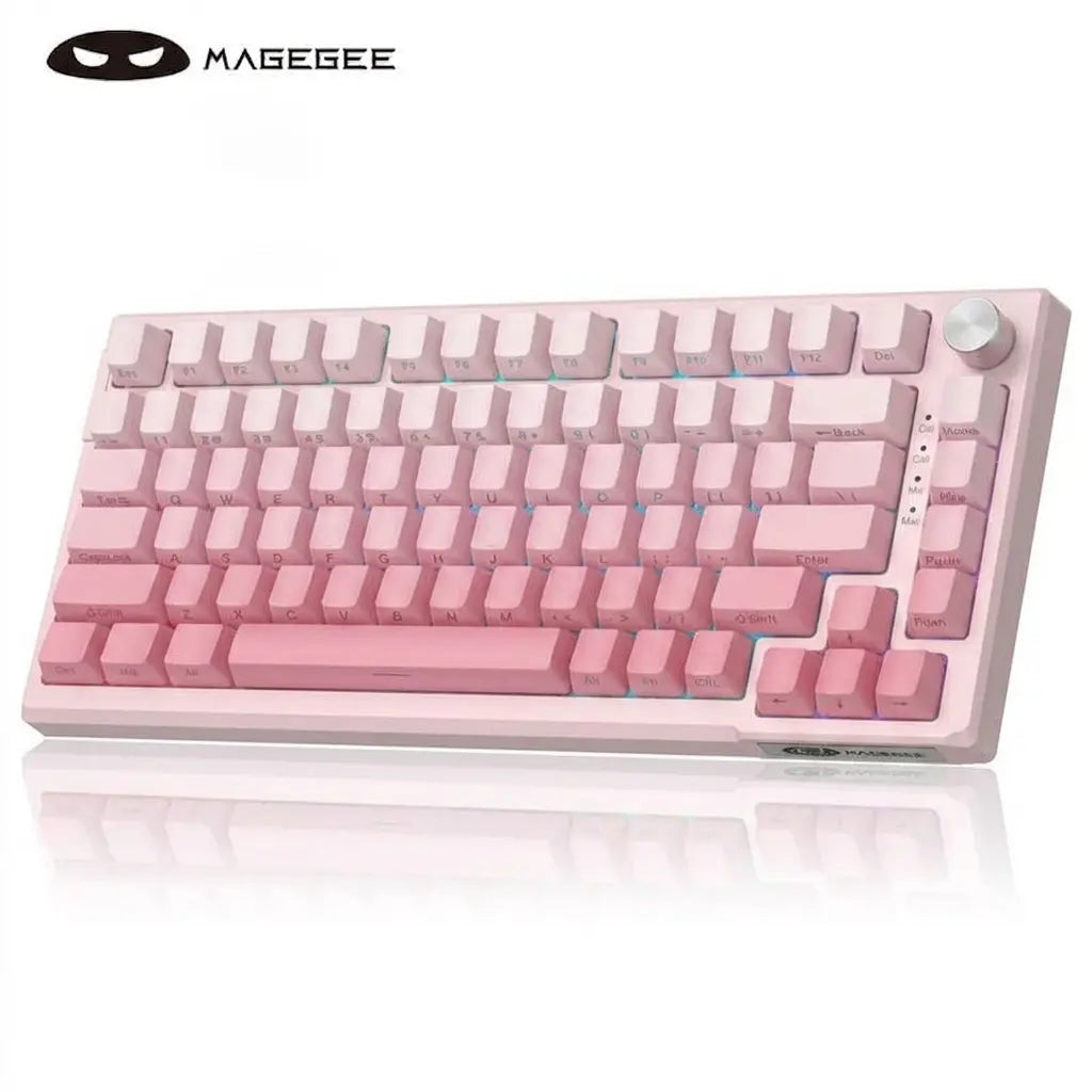 Magegee SKY81 75% Mechanical Gaming Keyboard - Gasket Hot Swappable Wired, 5-Layer Sound Dampening, Knob Control, RGB Backlit, NKRO, Win/Mac Compatible Creamy Keyboard